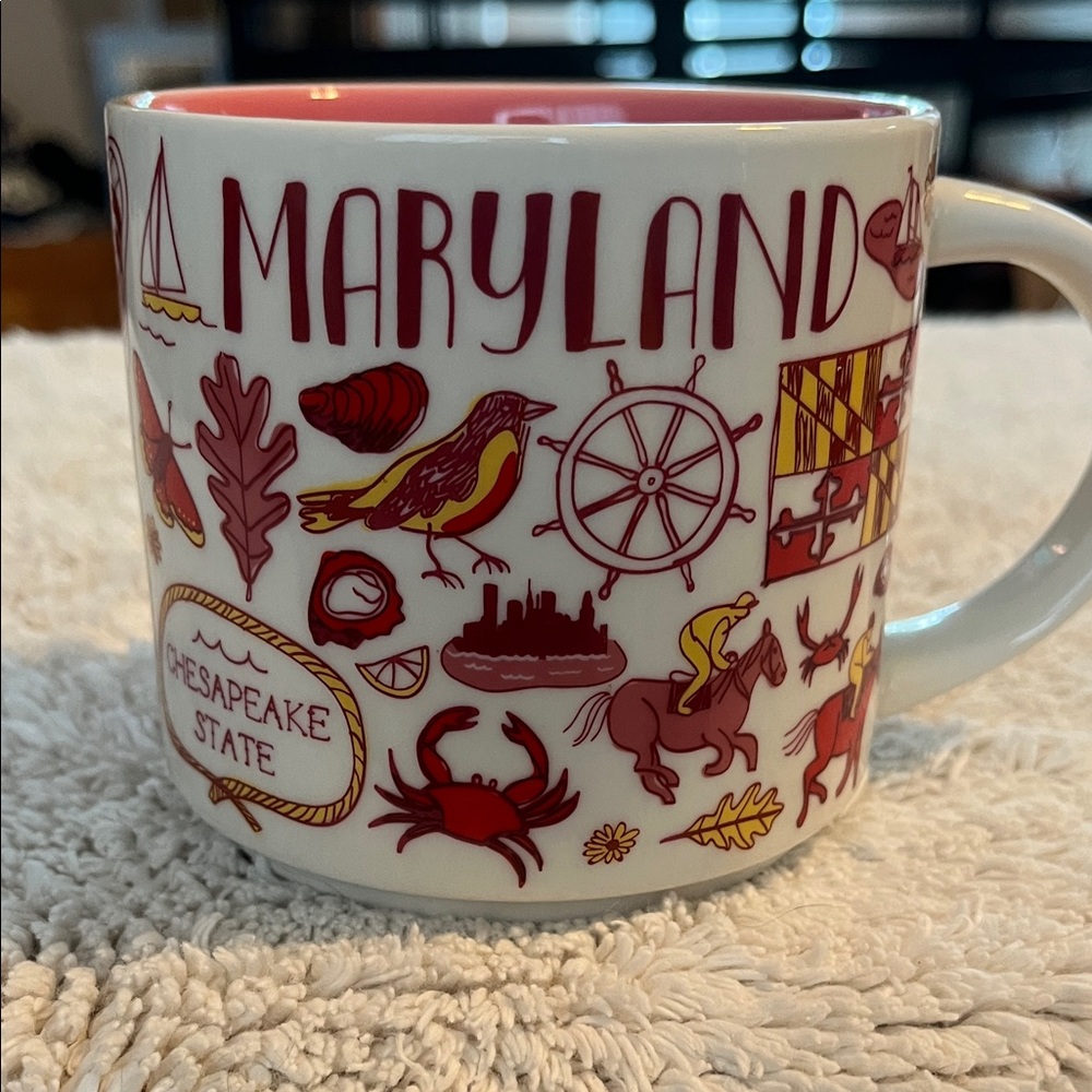 Starbucks Maryland Mug with Red and Yellow Designs